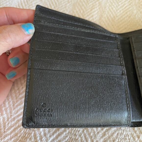 gucci unisex wallet G mark canvas & leather vintage authentic - Picture 5 of 12